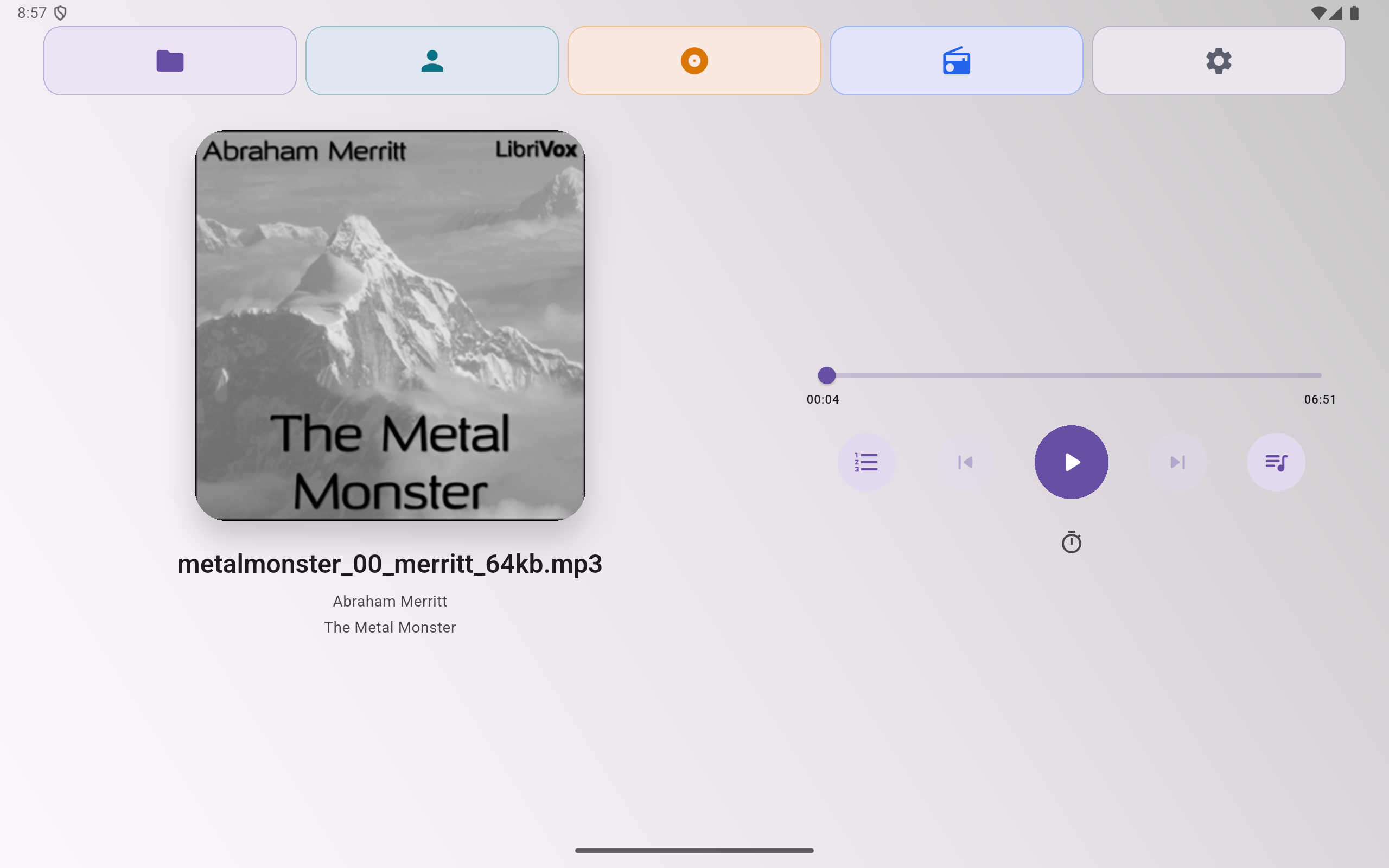 AurisPlayer tablet layout
